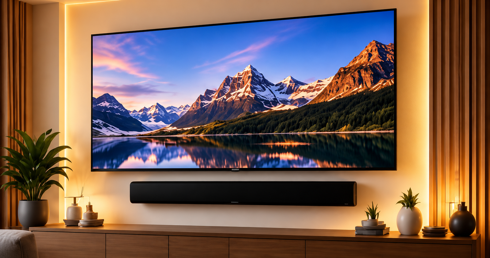 Full TV installation with soundbar